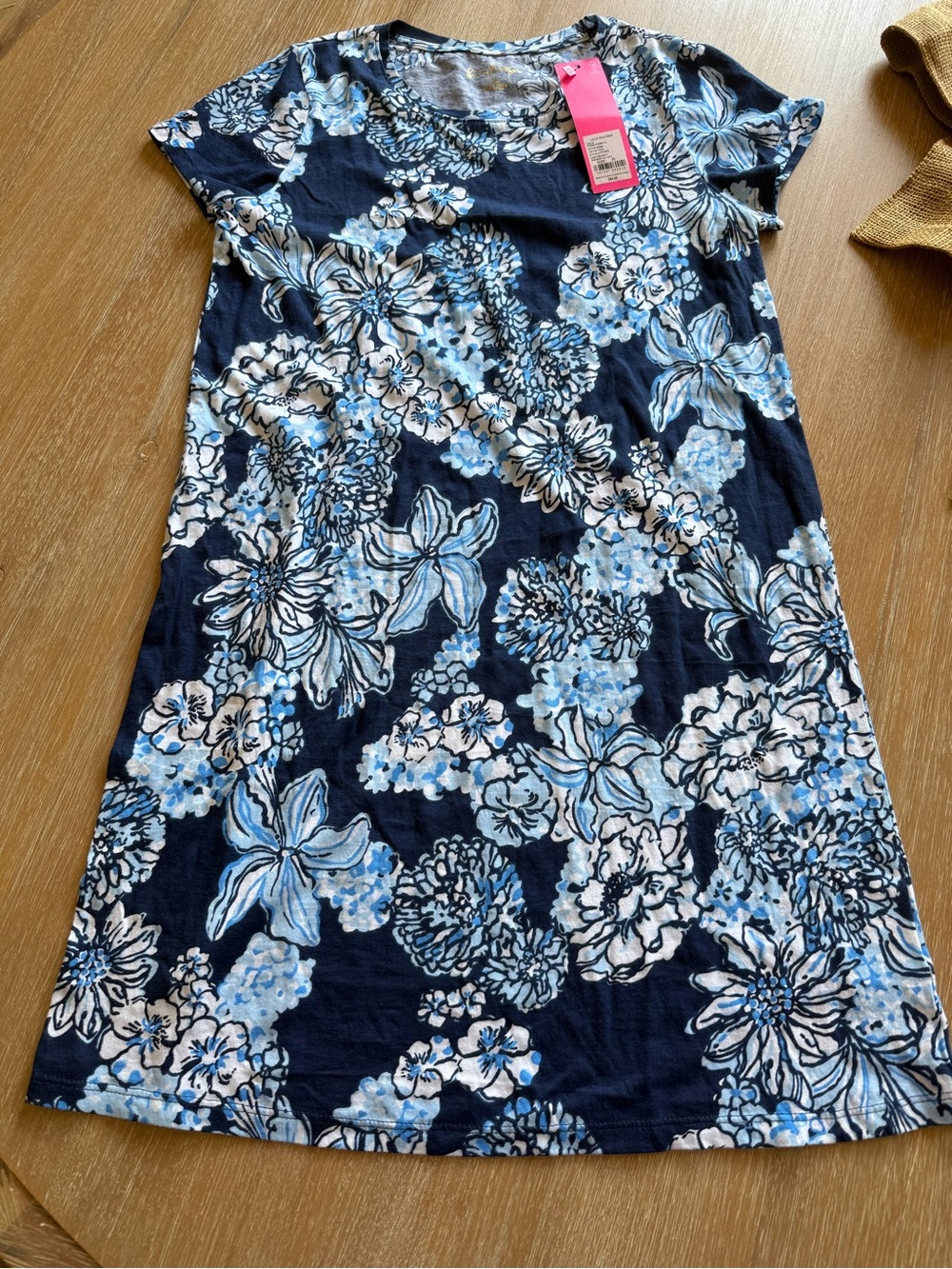 Lilly Pulitzer Navy Blue & White Floral Girls' Casual Dress